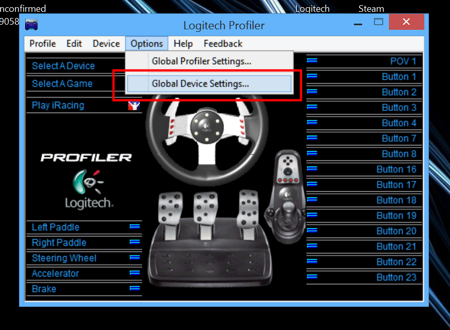 logitech steering wheel software download